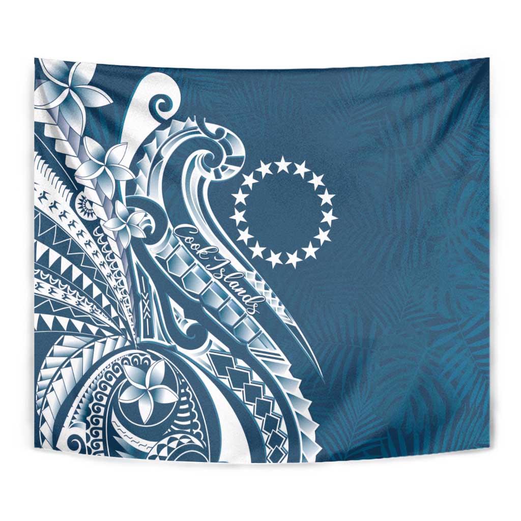 Kia Orana Cook Islands Tapestry Auika Plumeria Tropical Waves - Polynesian Pride