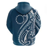 Kia Orana Cook Islands Zip Hoodie Auika Plumeria Tropical Waves - Polynesian Pride