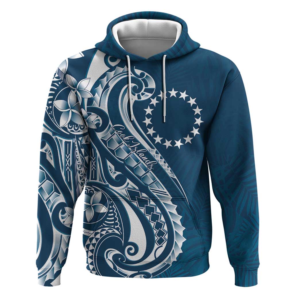 Kia Orana Cook Islands Zip Hoodie Auika Plumeria Tropical Waves - Polynesian Pride