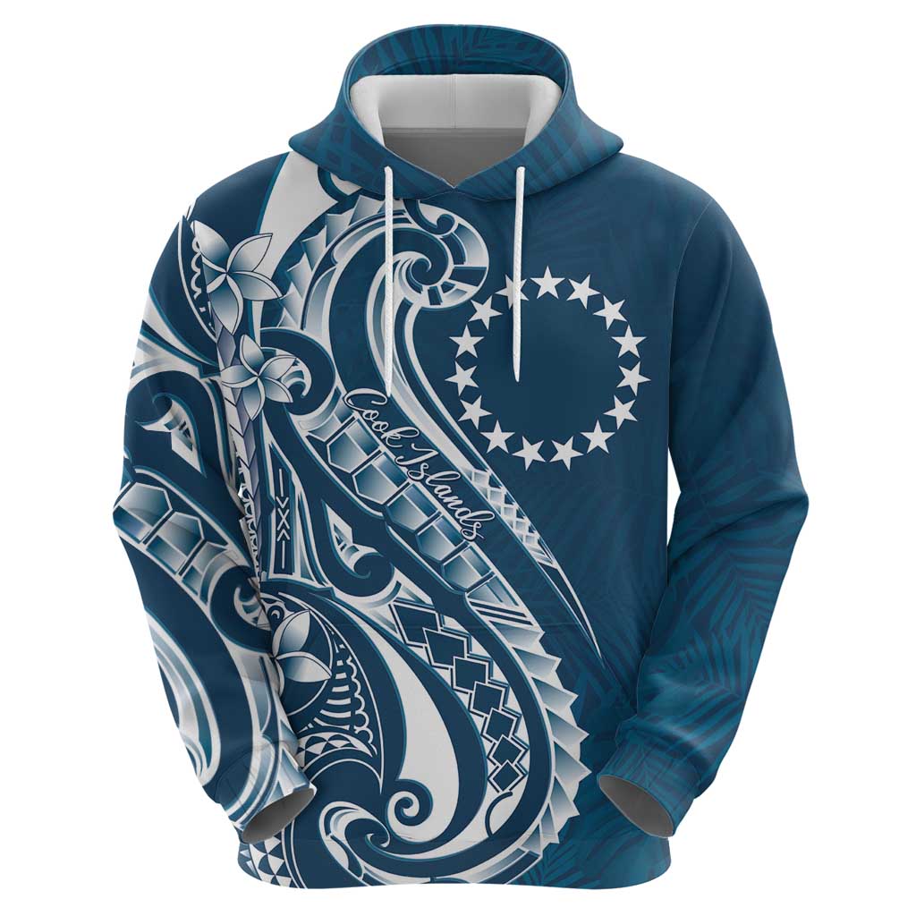 Kia Orana Cook Islands Zip Hoodie Auika Plumeria Tropical Waves - Polynesian Pride