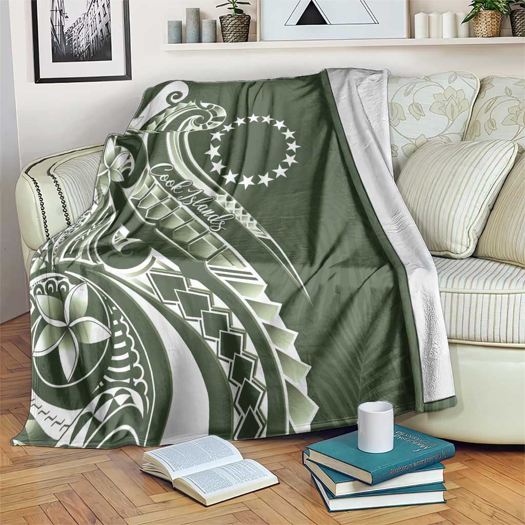 Kia Orana Cook Islands Blanket Matie Plumeria Tropical Waves - Polynesian Pride