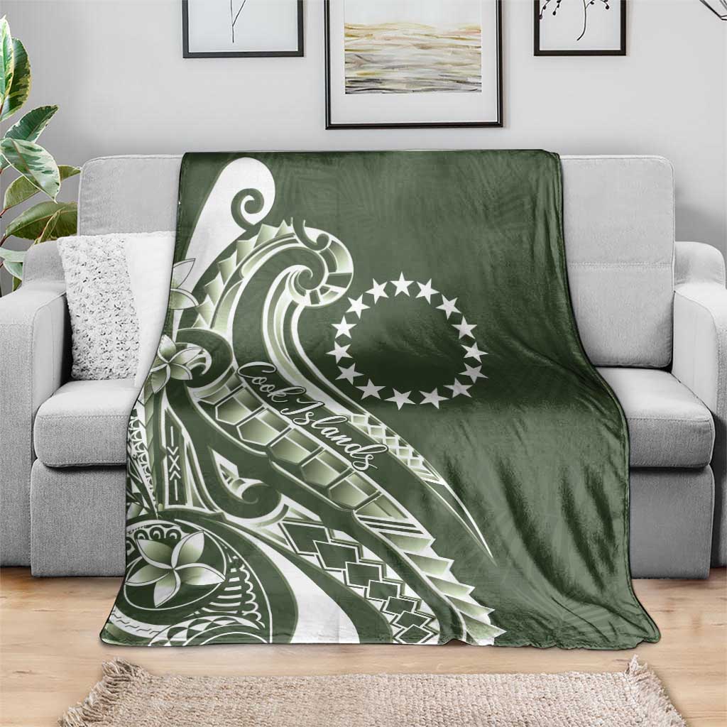 Kia Orana Cook Islands Blanket Matie Plumeria Tropical Waves - Polynesian Pride