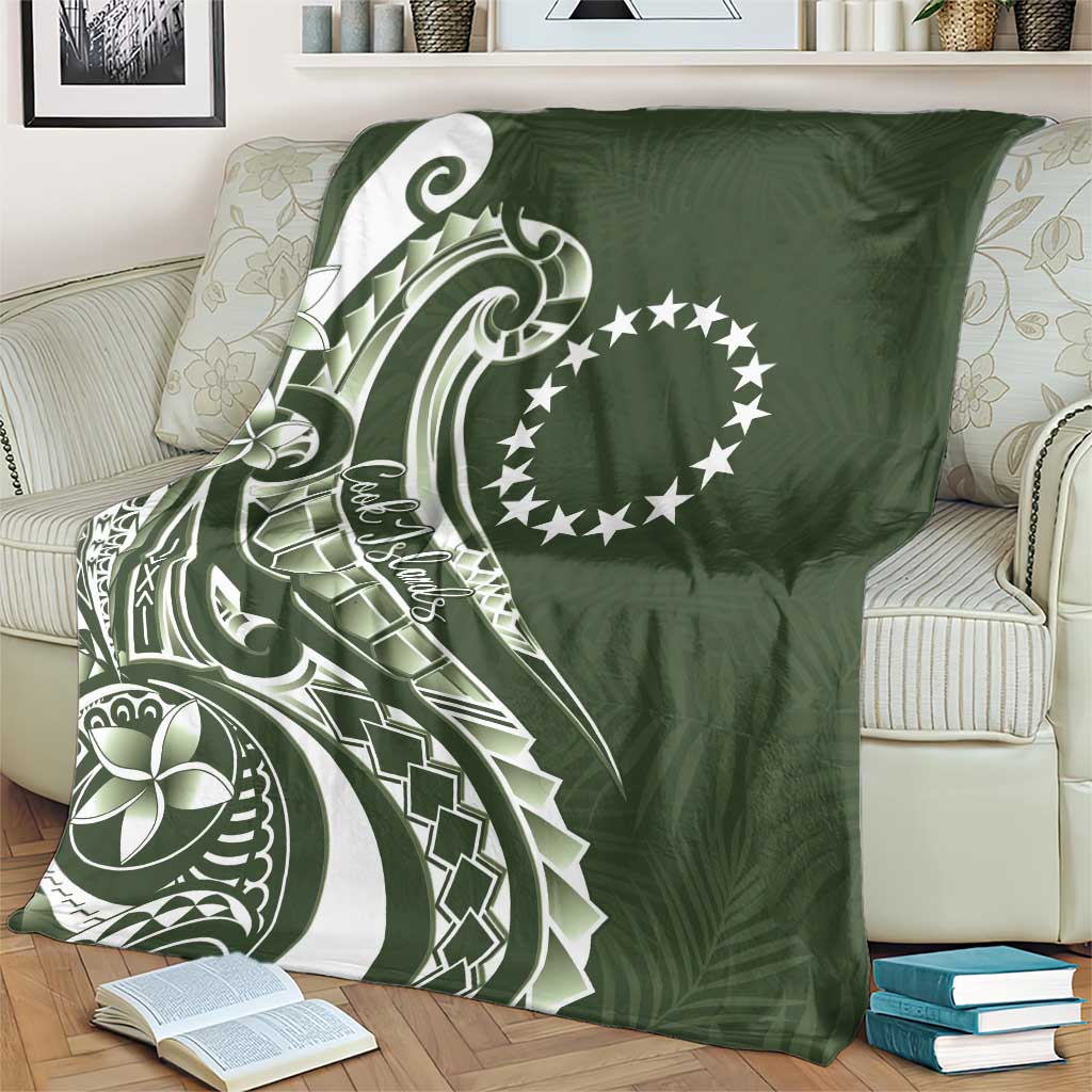 Kia Orana Cook Islands Blanket Matie Plumeria Tropical Waves - Polynesian Pride