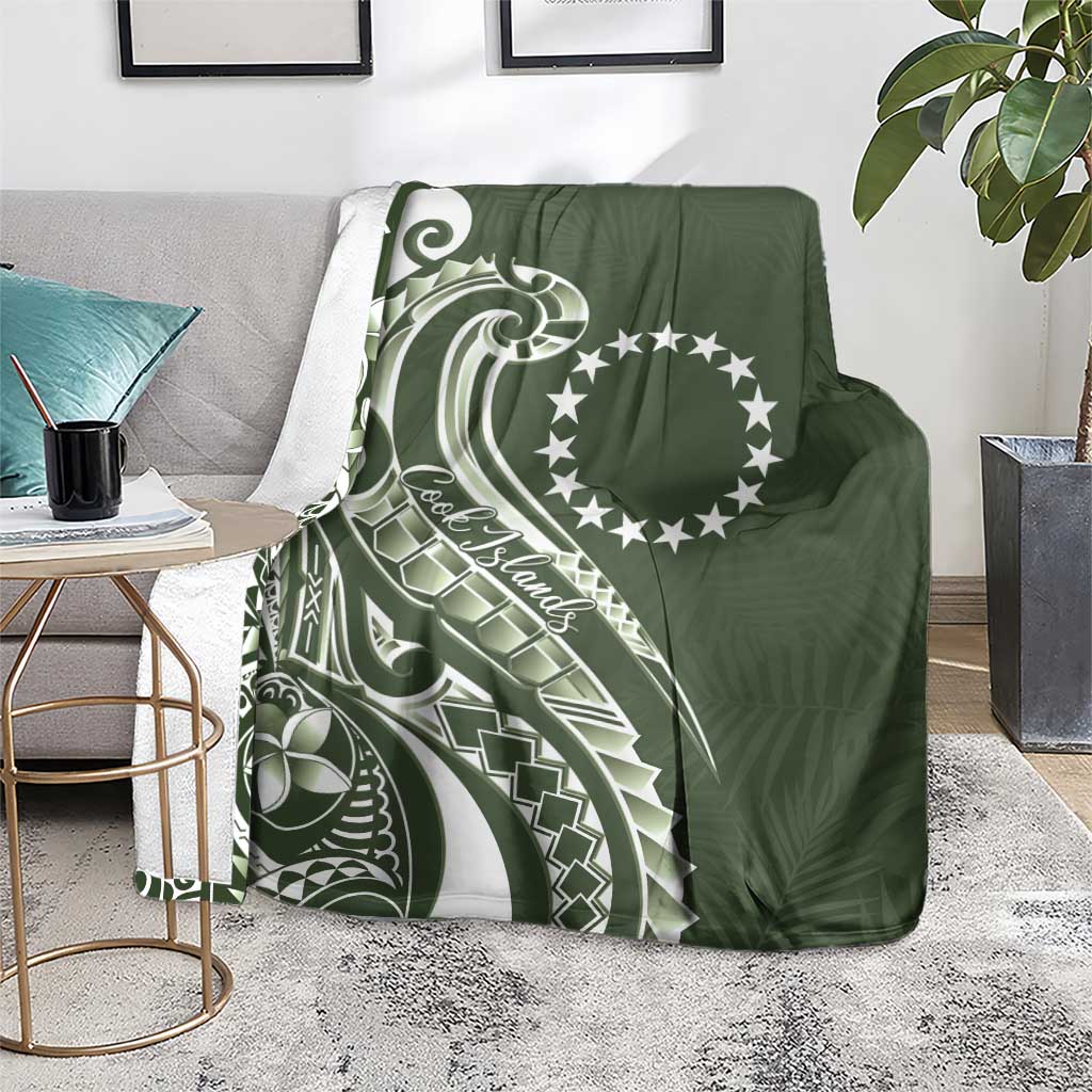 Kia Orana Cook Islands Blanket Matie Plumeria Tropical Waves - Polynesian Pride