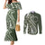 Kia Orana Cook Islands Couples Matching Mermaid Dress and Long Sleeve Button Shirt Matie Plumeria Tropical Waves - Polynesian Pride