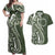 Kia Orana Cook Islands Couples Matching Off Shoulder Maxi Dress and Hawaiian Shirt Matie Plumeria Tropical Waves - Polynesian Pride