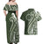 Kia Orana Cook Islands Couples Matching Off Shoulder Maxi Dress and Hawaiian Shirt Matie Plumeria Tropical Waves - Polynesian Pride