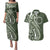 Kia Orana Cook Islands Couples Matching Puletasi and Hawaiian Shirt Matie Plumeria Tropical Waves - Polynesian Pride