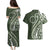 Kia Orana Cook Islands Couples Matching Puletasi and Hawaiian Shirt Matie Plumeria Tropical Waves - Polynesian Pride
