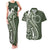 Kia Orana Cook Islands Couples Matching Tank Maxi Dress and Hawaiian Shirt Matie Plumeria Tropical Waves - Polynesian Pride