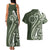 Kia Orana Cook Islands Couples Matching Tank Maxi Dress and Hawaiian Shirt Matie Plumeria Tropical Waves - Polynesian Pride