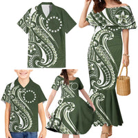 Kia Orana Cook Islands Family Matching Mermaid Dress and Hawaiian Shirt Matie Plumeria Tropical Waves LT7 - Polynesian Pride