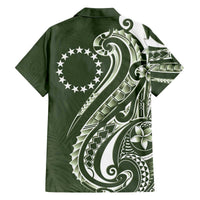 Kia Orana Cook Islands Family Matching Off The Shoulder Long Sleeve Dress and Hawaiian Shirt Matie Plumeria Tropical Waves LT7 - Polynesian Pride