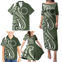 Kia Orana Cook Islands Family Matching Puletasi and Hawaiian Shirt Matie Plumeria Tropical Waves LT7 - Polynesian Pride