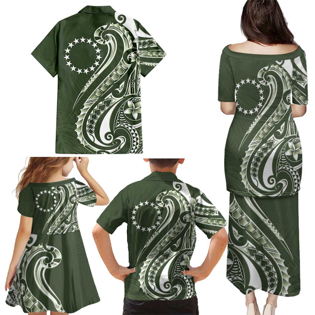 Kia Orana Cook Islands Family Matching Puletasi and Hawaiian Shirt Matie Plumeria Tropical Waves LT7 - Polynesian Pride