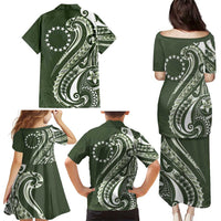 Kia Orana Cook Islands Family Matching Puletasi and Hawaiian Shirt Matie Plumeria Tropical Waves LT7 - Polynesian Pride