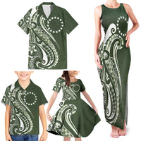Kia Orana Cook Islands Family Matching Tank Maxi Dress and Hawaiian Shirt Matie Plumeria Tropical Waves LT7 - Polynesian Pride