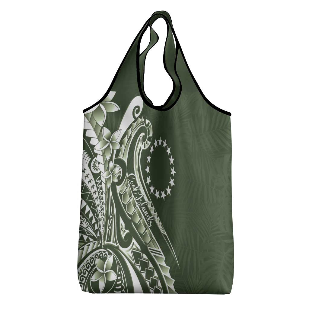 Kia Orana Cook Islands Grocery Bag Matie Plumeria Tropical Waves - Polynesian Pride