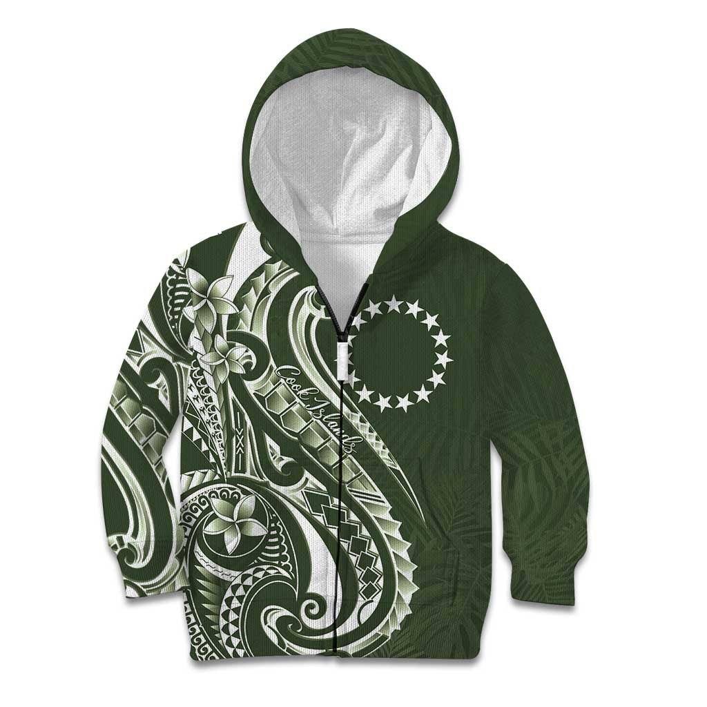 Kia Orana Cook Islands Kid Hoodie Matie Plumeria Tropical Waves - Polynesian Pride