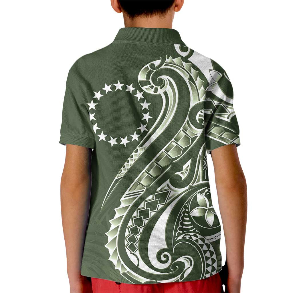 Kia Orana Cook Islands Kid Polo Shirt Matie Plumeria Tropical Waves - Polynesian Pride