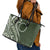 Kia Orana Cook Islands Leather Tote Bag Matie Plumeria Tropical Waves - Polynesian Pride