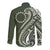Kia Orana Cook Islands Long Sleeve Button Shirt Matie Plumeria Tropical Waves - Polynesian Pride