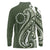 Kia Orana Cook Islands Long Sleeve Polo Shirt Matie Plumeria Tropical Waves - Polynesian Pride
