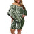 Kia Orana Cook Islands Off Shoulder Short Dress Matie Plumeria Tropical Waves - Polynesian Pride
