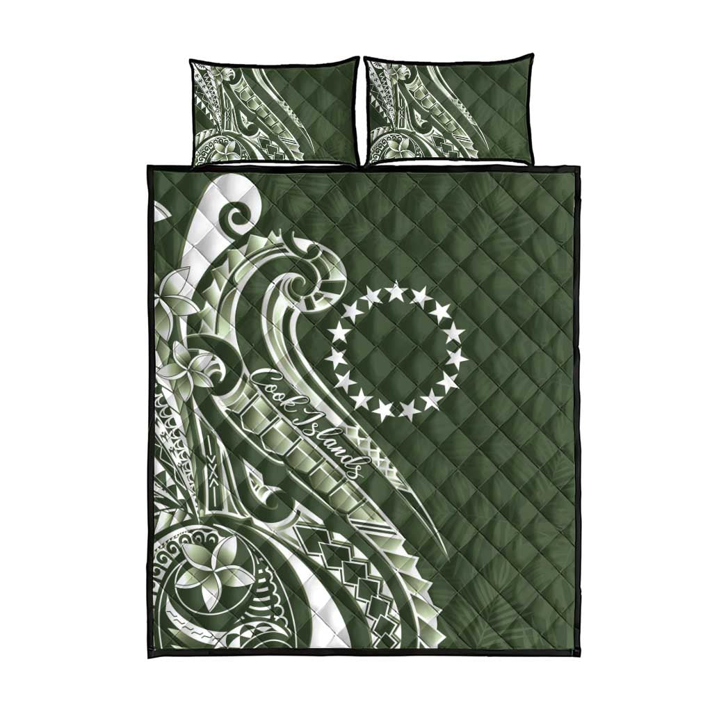 Kia Orana Cook Islands Quilt Bed Set Matie Plumeria Tropical Waves - Polynesian Pride