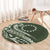 Kia Orana Cook Islands Round Carpet Matie Plumeria Tropical Waves - Polynesian Pride
