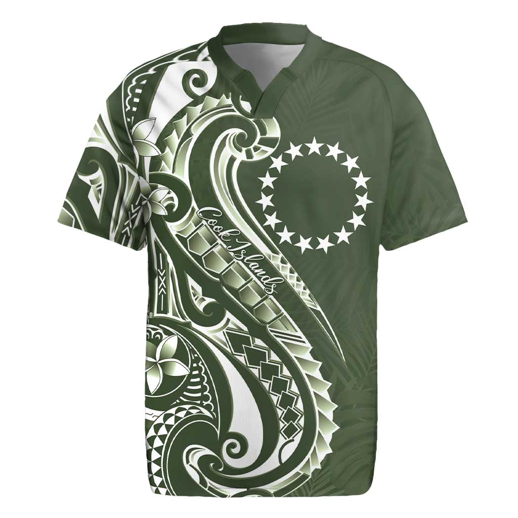 Kia Orana Cook Islands Rugby Jersey Matie Plumeria Tropical Waves - Polynesian Pride