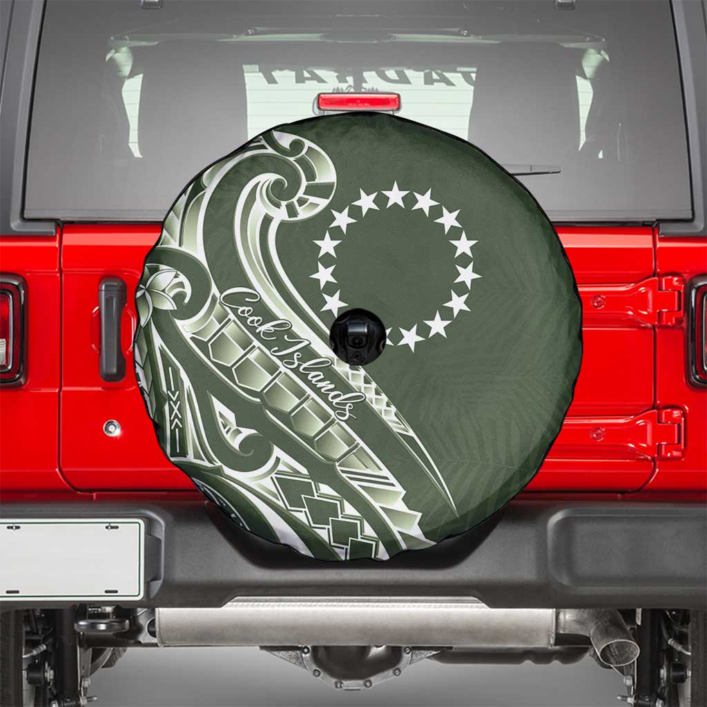 Kia Orana Cook Islands Spare Tire Cover Matie Plumeria Tropical Waves - Polynesian Pride