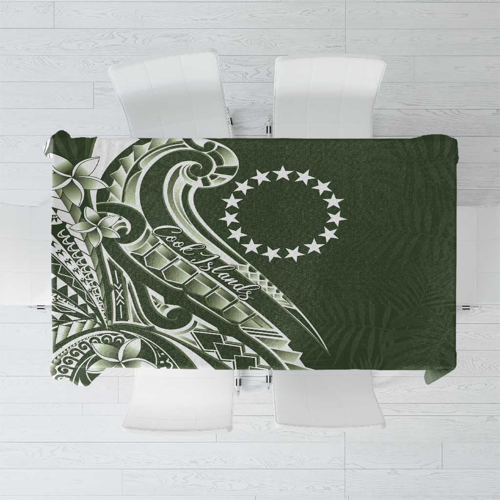 Kia Orana Cook Islands Tablecloth Matie Plumeria Tropical Waves - Polynesian Pride