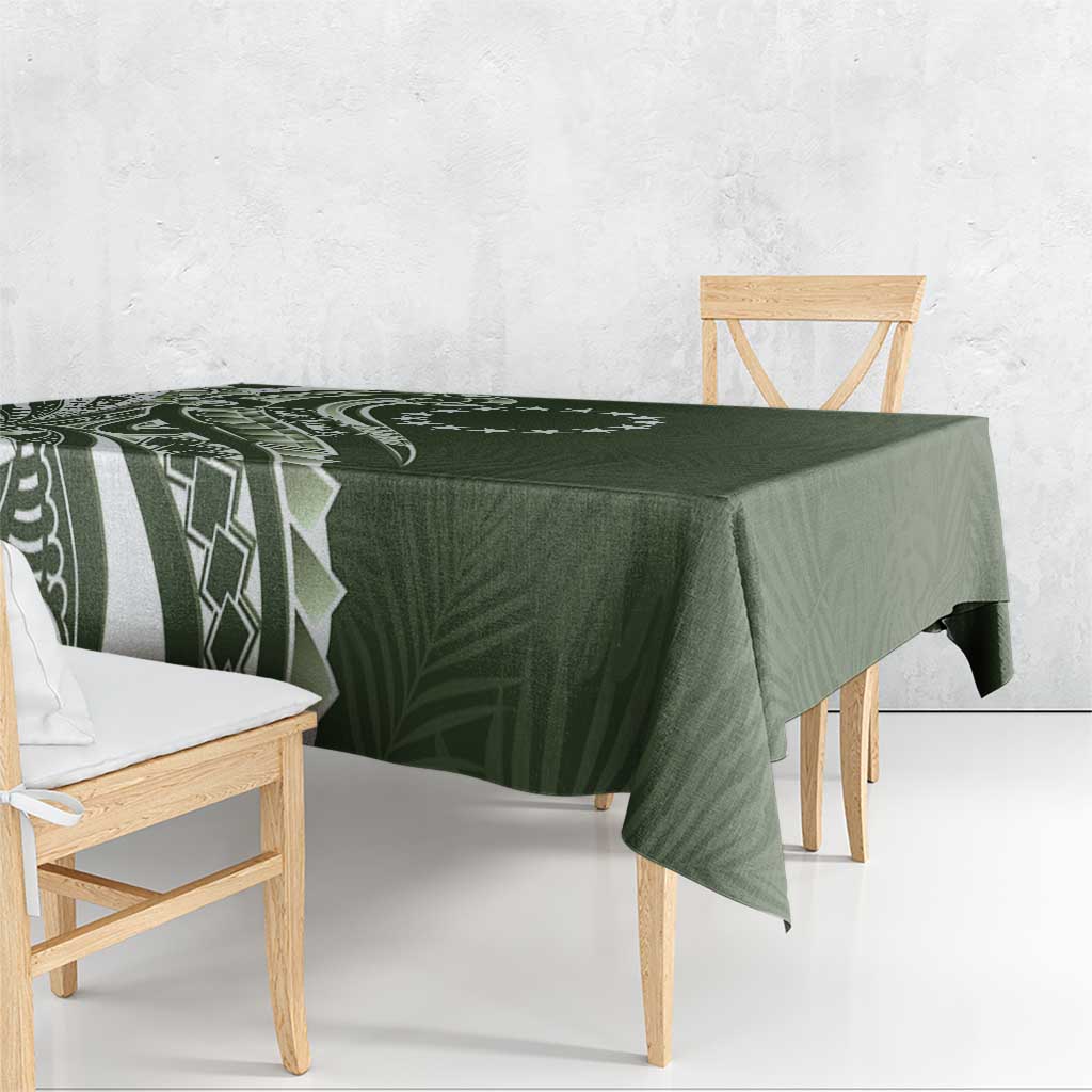 Kia Orana Cook Islands Tablecloth Matie Plumeria Tropical Waves - Polynesian Pride