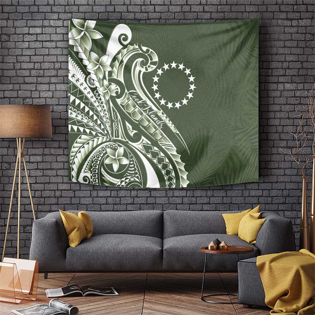 Kia Orana Cook Islands Tapestry Matie Plumeria Tropical Waves - Polynesian Pride