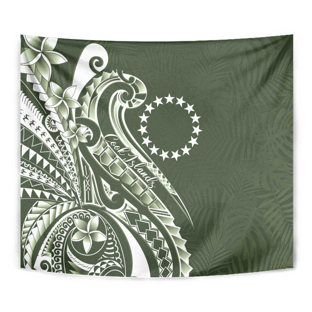 Kia Orana Cook Islands Tapestry Matie Plumeria Tropical Waves - Polynesian Pride
