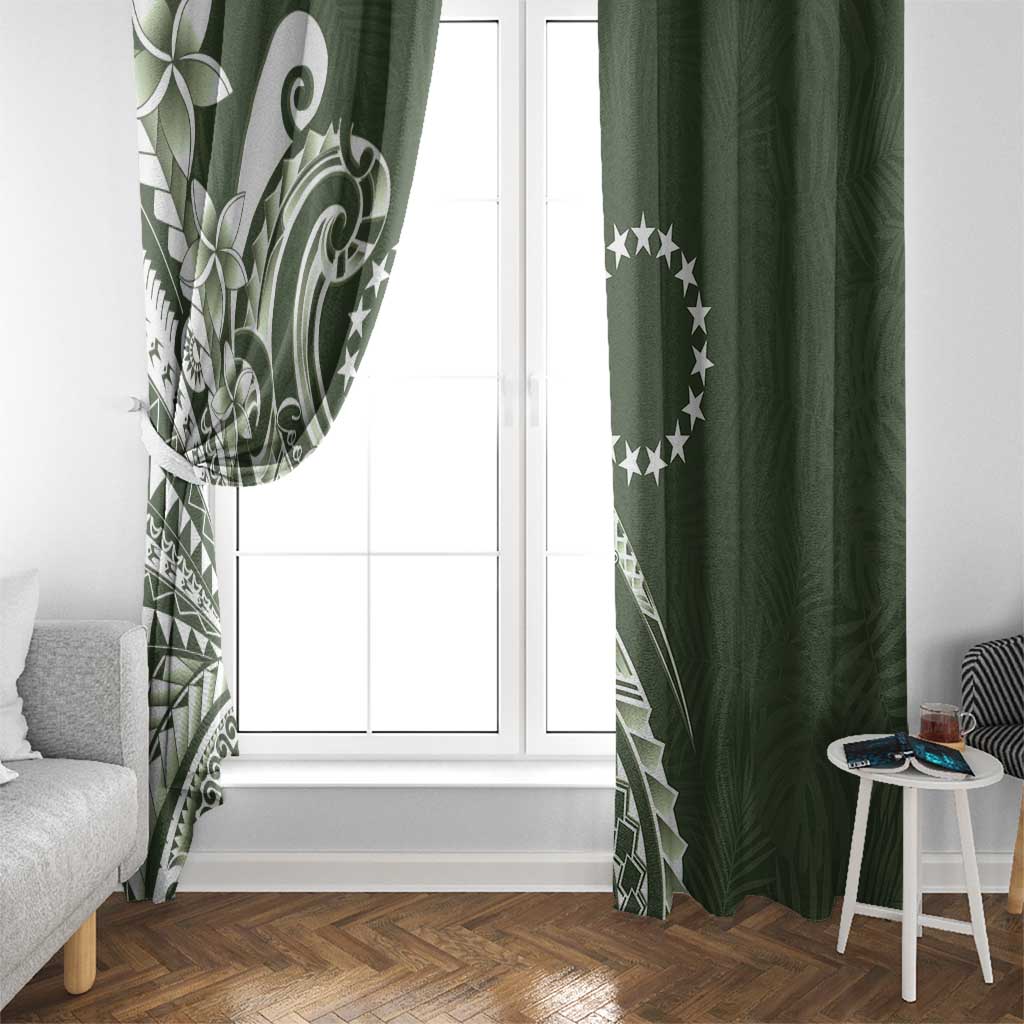 Kia Orana Cook Islands Window Curtain Matie Plumeria Tropical Waves - Polynesian Pride