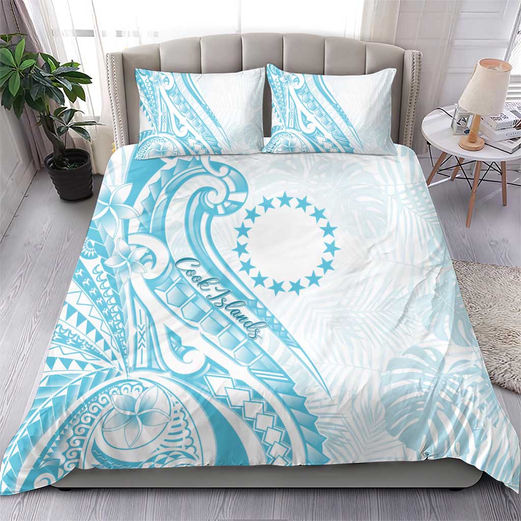 Kia Orana Cook Islands Bedding Set Moana Plumeria Tropical Waves - Polynesian Pride