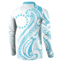 Kia Orana Cook Islands Button Sweatshirt Moana Plumeria Tropical Waves - Polynesian Pride