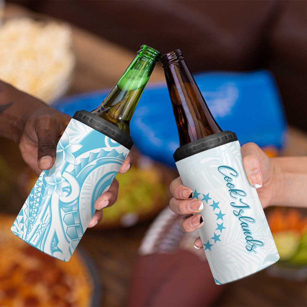 Kia Orana Cook Islands 4 in 1 Can Cooler Tumbler Moana Plumeria Tropical Waves - Polynesian Pride