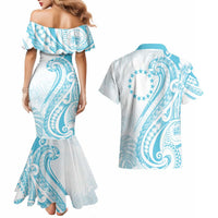 Kia Orana Cook Islands Couples Matching Mermaid Dress and Hawaiian Shirt Moana Plumeria Tropical Waves LT7 - Polynesian Pride