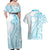 Kia Orana Cook Islands Couples Matching Off Shoulder Maxi Dress and Hawaiian Shirt Moana Plumeria Tropical Waves - Polynesian Pride