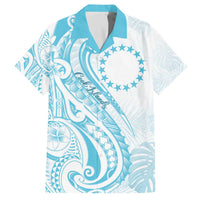 Kia Orana Cook Islands Family Matching Off The Shoulder Long Sleeve Dress and Hawaiian Shirt Moana Plumeria Tropical Waves LT7 Dad's Shirt - Short Sleeve Turquoise - Polynesian Pride