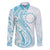 Kia Orana Cook Islands Family Matching Off The Shoulder Long Sleeve Dress and Hawaiian Shirt Moana Plumeria Tropical Waves - Polynesian Pride