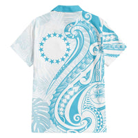 Kia Orana Cook Islands Family Matching Off Shoulder Short Dress and Hawaiian Shirt Moana Plumeria Tropical Waves LT7 - Polynesian Pride