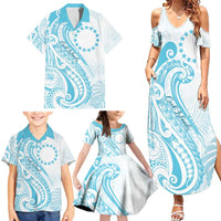 Kia Orana Cook Islands Family Matching Summer Maxi Dress and Hawaiian Shirt Moana Plumeria Tropical Waves LT7 - Polynesian Pride