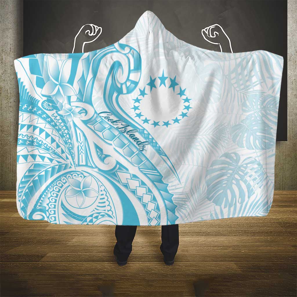 Kia Orana Cook Islands Hooded Blanket Moana Plumeria Tropical Waves LT7 - Polynesian Pride