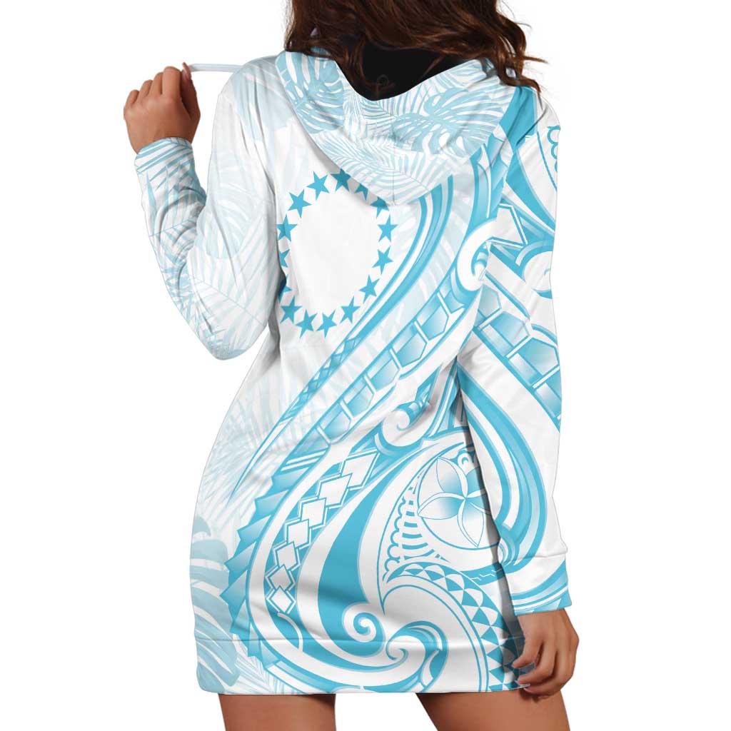 Kia Orana Cook Islands Hoodie Dress Moana Plumeria Tropical Waves - Polynesian Pride