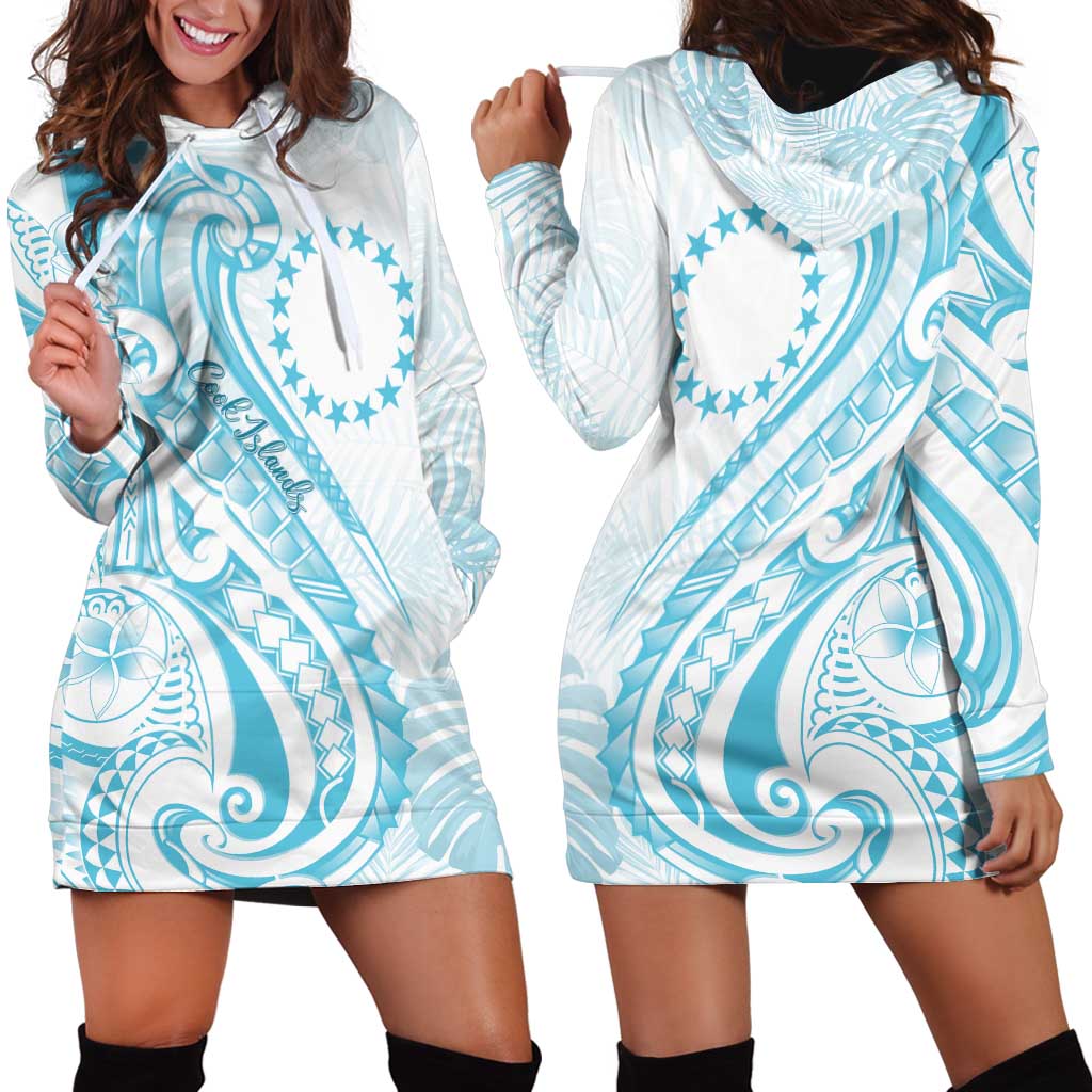 Kia Orana Cook Islands Hoodie Dress Moana Plumeria Tropical Waves - Polynesian Pride