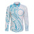 Kia Orana Cook Islands Long Sleeve Button Shirt Moana Plumeria Tropical Waves - Polynesian Pride